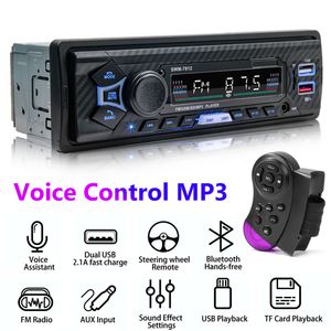 SWM-7812 Auto-Radio-Stereo-Player BT5.0 Auto MP3-Player 60W FM Radio Stereo-Audiomusik USB/SD-Sprachsteuerung mit 4-Wege-RCA-Ausgabe