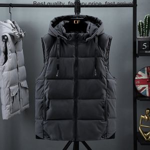Men's Vests High quality luxury brand Men Parka Hooded Vest Winter Autumn Thick Warm Casual Baggy Padded Outerwear Waistcoat Sleeveless 221208