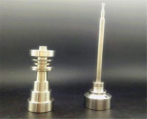 6 In 1 Titanium Nail 1 hole Titanium Carb Cap 101418mm Female Male Domeless nail Joint For Glass Pipe7823063