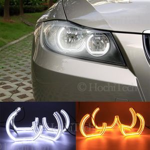 Sistema di illuminazione per E90 E91 Berlina Touring 2005 2006-2008 Faro alogeno Crystal DTM Style LED Angel Eyes Indicatori di direzione Halo Ring