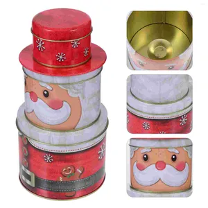 Gift Wrap Christmas Cookie Box Tins Candyboxes Lidstin Giving Tinplate Containers Jar Storage Holiday Metal Jars Round Decor