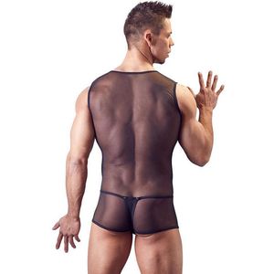 Sexspielzeug Muscle Herren Lustige Unterwäsche Mesh Splice T-Shirt Shorts Bodysuit Midnight Charm Passion Set