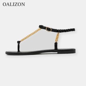 Flats de corrente Roma Sapatos femininos Novo 2024 Summer Beach Aberto Slides Sandals Sandals Casual Terra casual Slippers T2221209 212DD