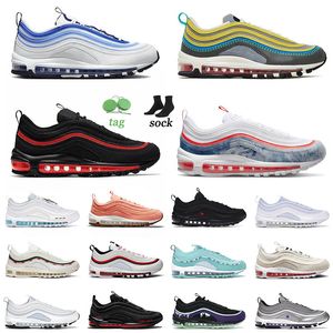 97S 97 Sports Mężczyźni Buty do biegania Kobiety Blueberry Cork Niepokonany duch Triple White Black OG97 Silver Bullet Twist Treakers