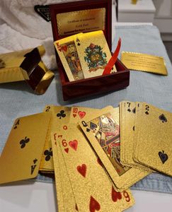 Luxury 24K Gold Foil Plated Poker Sets Original Waterproof Premium Matte Plastic Board Games Playing Cards For Gift Collection6231234