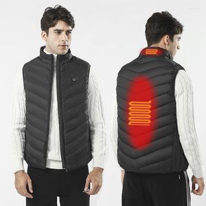 Men's Down 11PCS Heated Jacket Fashion Men Women Coat Intelligent USB Electric Heating Thermal Warm Clothes Winter Vest Plussize