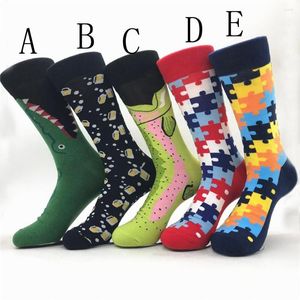 Men's Socks Winter Business Dress Long Unisex Casual Cotton Cute Animal Fashion Mens Women Z0327