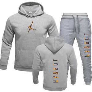 Sweatpants and Set Tracksuit Hooded Sweatshirt Pants Pullover Hoodie Suit Casual Men Clothes