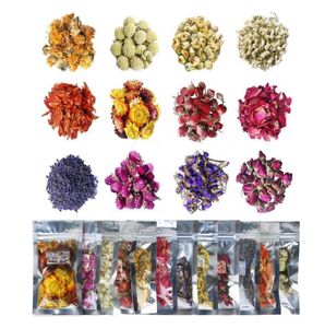 Kurutulmuş Çiçekler 12 Paket Doğal kuru çiçek kiti reçine mücevher sabun yapımı banyo bombaları mum yapımı rosebud lavend4249138 içerir