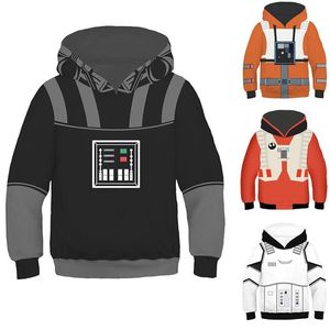 Wholesale Kids sweatshirts Cosplay Hooded Fancy Clothes White Storm Trooper 3D Print Costumes New Movie Role Set2771