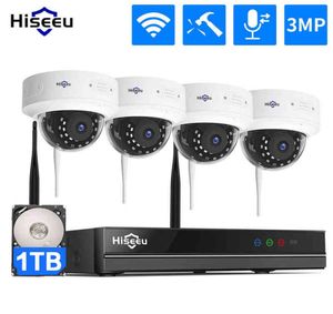 Hiseeu 1536P 1080P HD Twoway Audio CCTV Security Camera System Kit 3MP 8CH NVR Kit Indoor Home Wireless Wifi Video Surveillance A2622323