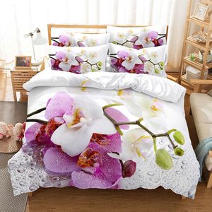 Sängkläder sätter blommor Set Däcke Cover 3D Digital Printing Bed Linen Queen Size Fashion Design Polychromatic 221208