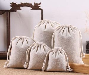 50 pcs Jewelry Cotton Linen Pouches Bags Drawstring Bags or Wedding Party Favor and DIY Craft Variety of sizes available natural color