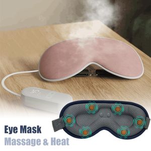 Massaggiatore per gli occhi Maschera per massaggio elettrico Vibrazione 3D Terapia del calore Cerotto per il sonno Sollievo dall'affaticamento Agopuntura Cerchio scuro Secco 221208