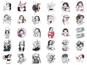 30 sheetset falsas peque￱as vintage estilo de la vieja escuela mujeres mujeres tatuaje temporal pegatina de tatuaje mano manos mu￱eca tatuaje impermeable8436988