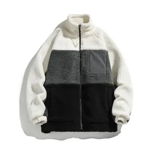 メンズジャケット2022デザイナーM-L-B男性と女性ウールジャケット冬のカップルパッチワークカラーカシミア厚い温かいコートカーディガンウールパーカーレターパターンNY