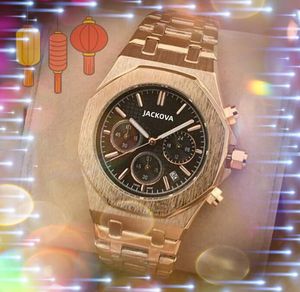 Full funktionell klassisk atmosf￤rskvartr￶relse Titta p￥ 42mm Business Schweiz ￥rliga explosioner Highend Mens Calender Leisure Fashion Watches