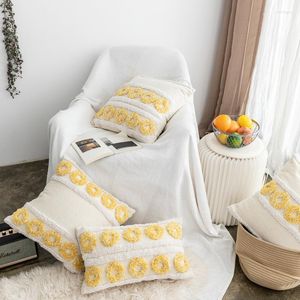 Cuscino Molotu Boh￩mien Circle giallo caldo Circolo trapuntato Coprille di cover per il divano domestico