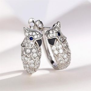 Hoop Earrings CAOSHI Delicate Little Bird Female Fashion Jewelry With Dazzling Zirconia Silver Color Accessories For Everday Wear
