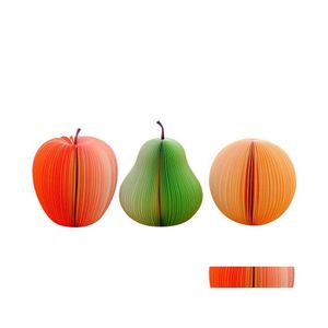 Party Favor Creative Fruit Shape Notes Paper Cute Apple Lemon Pear Stberry Memo Pad Sticky School Office Supplies T2I52187 Drop Delive Dhfgw