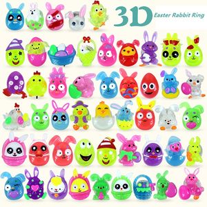 Ostern Muster LED-Blitz Lichter Frühling Kinder Geburtstag Party Leuchten Glowing Cartoon 3D Tier Kaninchen Flash Ringe