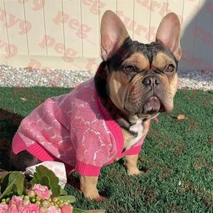 Abrigo de punto para mascotas, suéter con letras para cachorros, ropa para perros, sudadera para mascotas rosa y azul, Coats312z