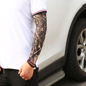 Knee Pads 1 Pcs Riding Sunscreen Sleeve 3D Printed Tattoo Ultra Thin Breathable UV Resistant Running Sleeves Arm Warmers