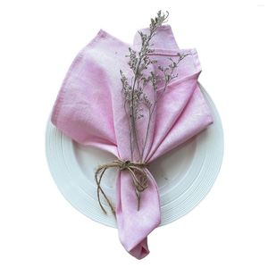 Tafel servet c003a groothandel wasbaar 4 stks/pack bruiloft 42 cm stoffig roze groene linnen