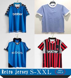 Retro Man Soccer Jerseys 99 90 01 97 98 72 City 1998 19991972 2001 EIDOS Gallagher WEAH Tevez Kun Aguero Dzeko Kompany Vintage Manchester Shirts Classic Kit