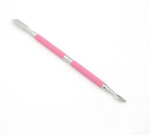 Nail Tools Cuticle Pusher professional senior Spoon Pink Painting 10 Pcslot Nail Cleaner Manicure Pedicare Stainless Steel 9005A8781679