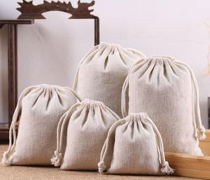 Linen Jewelry Pouches Bags with Drawstring for Birthday Party Wedding Favors Present Art and DIY Craft Variety of sizes available