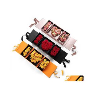 Confezione regalo Carta regalo di nozze San Valentino Imballaggio di fiori Ti amo Rose Box Y0712 Drop Delivery Home Garden Festive Party Supplies Dhseo