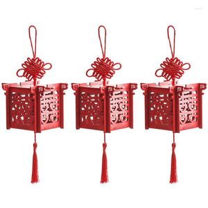 Gift Wrap 3Pcs Chinese Wedding Party Favor Boxes Wooden Candy Treat Hollow Out Box