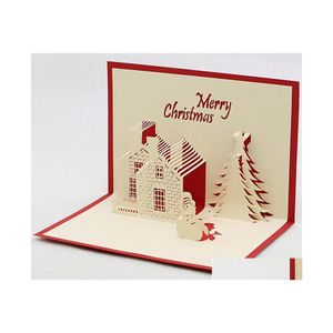 Greeting Cards 100Pcs Christmas 3D Pop Up Merry Series Handmade Custom Xmas Gifts Souvenirs Postcards Sn3505 Drop Delivery Home Gard Dhog2