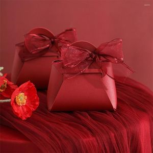 Gift Wrap 20PCs/set Nordic Style Candy Box With Ribbon Handbag Leather Wedding Creative Holiday Party Easy To Assemble Small Bag