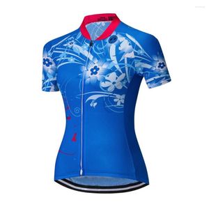 Racing Jackets Weimostar SportsWear Women Cycling Jersey Short Sleeve Clothing Bike Shirt Blue Size S-XXXL