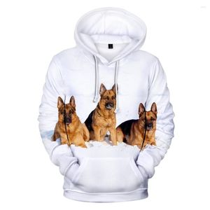 Men's Hoodies Fashion Long Sleeve 3D Lady Pullover German Shepherd Print Autumn Children's Hooded Sweatshirt Street Wear