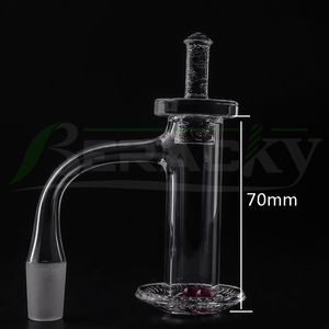 Beracky Smoking Full Weld Beveled Edge Quartz Blender Banger con tappo UFO al quarzo Ruby Terp Pearls 20mmOD Chiodi inebrianti saldati senza cuciture per vetro Acqua Bong Dab Oil Rigs