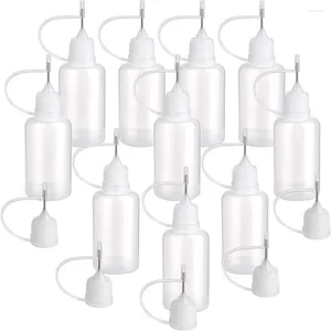 Storage Bottles 1/2/6Pcs 30ml Plastic Squeezable Tip Applicator Bottle Refillable Dropper With Needle Caps For Glue DIY