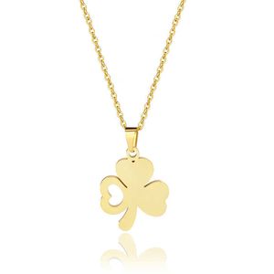 Pendant Necklaces simple titanium four-leaf clover female 304L stainls steel Lucky grass pendant necklace