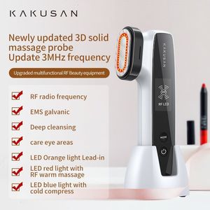 Face Care Devices KAKUSAN RF Radio Frequency EMS Microcurrent LCD Beauty Device Lift Firm Shrink Pores Tightening Skin Wrinkle Massager 221208