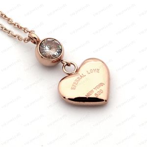 Designer solitaire heart-shaped gold necklace luxury peach heart earrings jewelry men and women necklace couple Christmas gift with original velvet bag and box