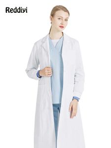 Costume da infermiera camice da laboratorio bianco uniforme da dottoressa per donna Abiti da lavoro per estetista Abbigliamento medico sottile Tute veterinarie