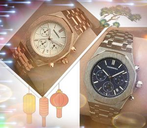 Men Premium Популярные полнофункциональные секундометрические часы 42 мм Montre Japan Quartz Move