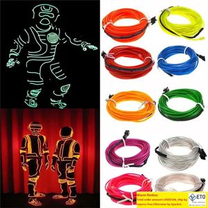 Luci a stringa a LED flessibili EL Wire String Strip Rope Glow Decor Lampada al neon Strisce di luce fredda Linea Lampade a strisce di decorazione d'interni