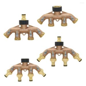 Equipamentos de rega latão 3/4 rosca de jardim de 4 vias Toque de água Splitter Tubo 4 válvula de irrigação feminina 1pcs