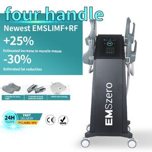 Zero Slimming 4 Handles com RF Cushion Hi-EMT Forma corporal EMS escultura Construa músculos Máquina de beleza de perda de peso estimulador eletromagnético