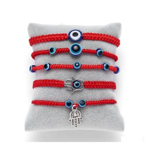 Id Identificação Classic Kabh Red String Thread Thread Hamsa Braid Bracelets azul Turkish Ear Ey Eye Bread Bracelet