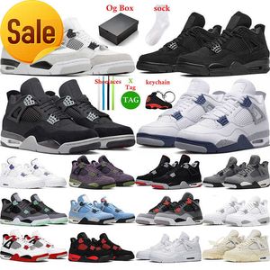 LOW With Box basketball shoes 4 for men women Infrared j4 Military Black 4s Cat Fired Red Thunder White Cement Pure Money Purple mens