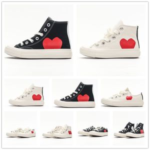 Klassiska avslappnade barn 1970 Converseity Canvas Shoes Star Sneaker Chuck 70 Chucks 1970 -talet Barn Baby Toddler Spädbarn Big Eyes Red Heart Shape Platform tillsammans